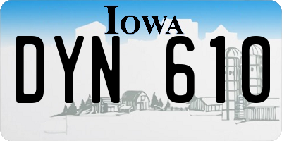 IA license plate DYN610