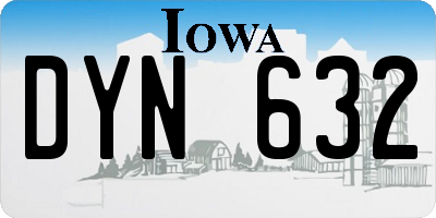 IA license plate DYN632