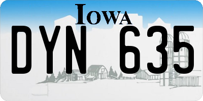 IA license plate DYN635