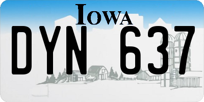 IA license plate DYN637