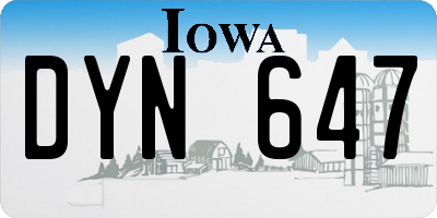 IA license plate DYN647