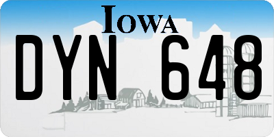 IA license plate DYN648