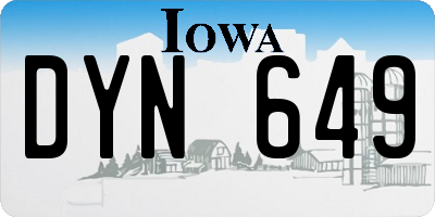 IA license plate DYN649