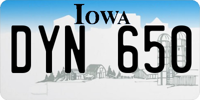 IA license plate DYN650