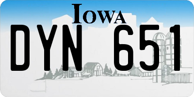 IA license plate DYN651