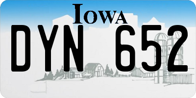 IA license plate DYN652