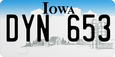 IA license plate DYN653