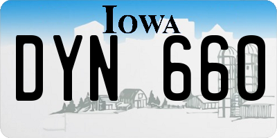 IA license plate DYN660