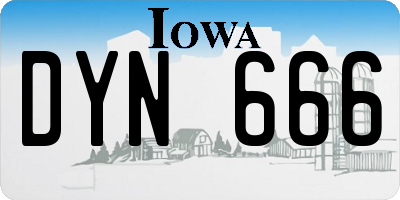 IA license plate DYN666