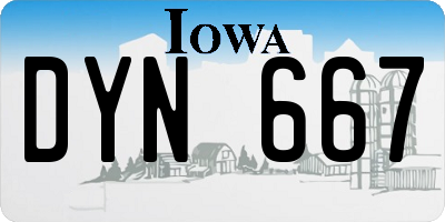 IA license plate DYN667