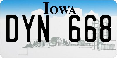 IA license plate DYN668