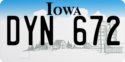 IA license plate DYN672