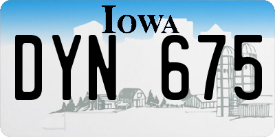 IA license plate DYN675