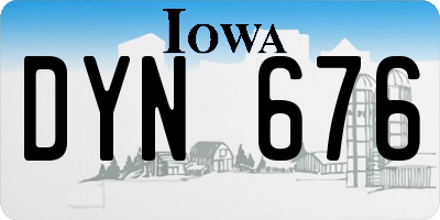 IA license plate DYN676