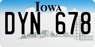 IA license plate DYN678