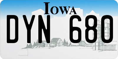 IA license plate DYN680
