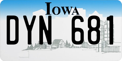 IA license plate DYN681