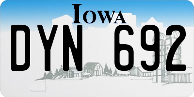 IA license plate DYN692