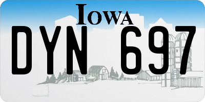IA license plate DYN697