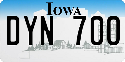 IA license plate DYN700