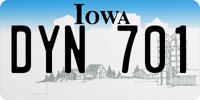 IA license plate DYN701