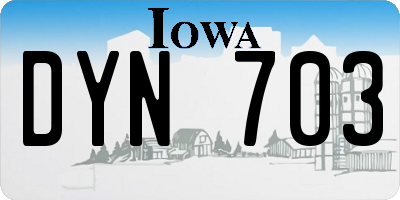 IA license plate DYN703