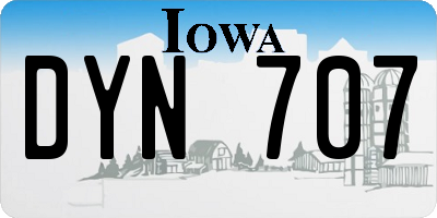 IA license plate DYN707