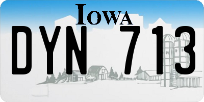 IA license plate DYN713