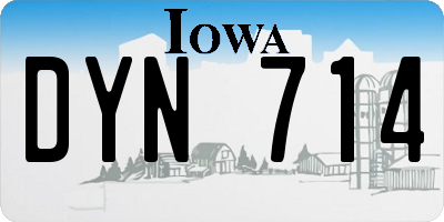 IA license plate DYN714