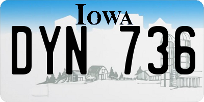 IA license plate DYN736