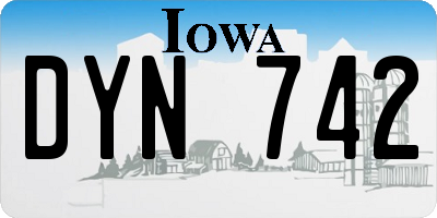 IA license plate DYN742