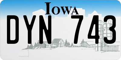 IA license plate DYN743