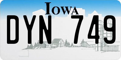 IA license plate DYN749