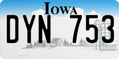 IA license plate DYN753