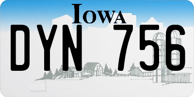 IA license plate DYN756