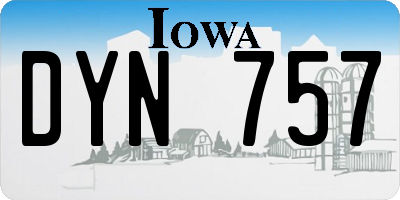 IA license plate DYN757
