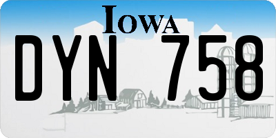 IA license plate DYN758