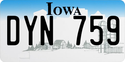 IA license plate DYN759