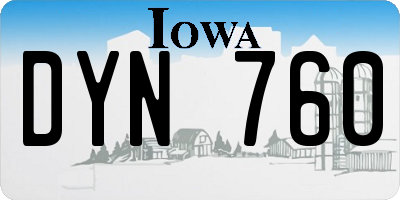 IA license plate DYN760