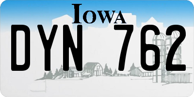 IA license plate DYN762