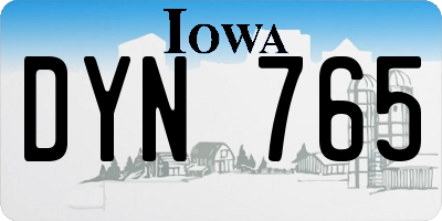 IA license plate DYN765