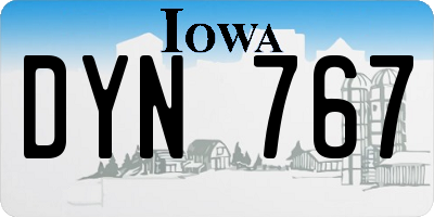 IA license plate DYN767