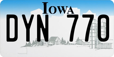 IA license plate DYN770