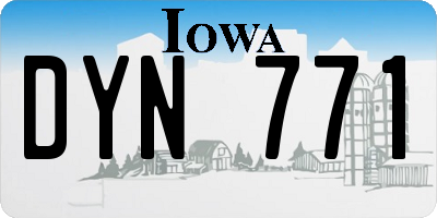 IA license plate DYN771