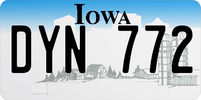 IA license plate DYN772