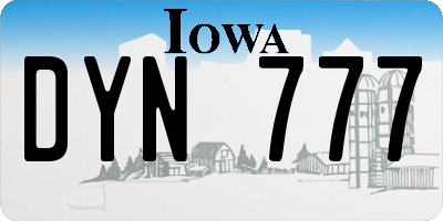 IA license plate DYN777