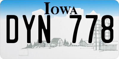 IA license plate DYN778