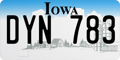 IA license plate DYN783