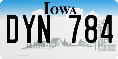 IA license plate DYN784