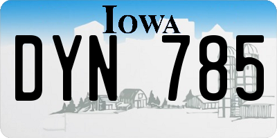 IA license plate DYN785